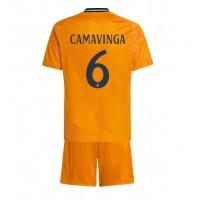 Real Madrid Eduardo Camavinga #6 Bortatröja Barn 2024-25 Kortärmad (+ Korta byxor)